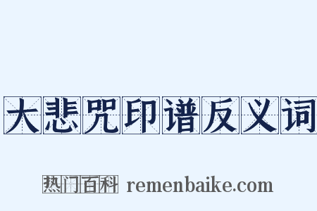 大悲咒印谱反义词是什么意思的图片